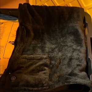 Black Heated Blanket with Pocket